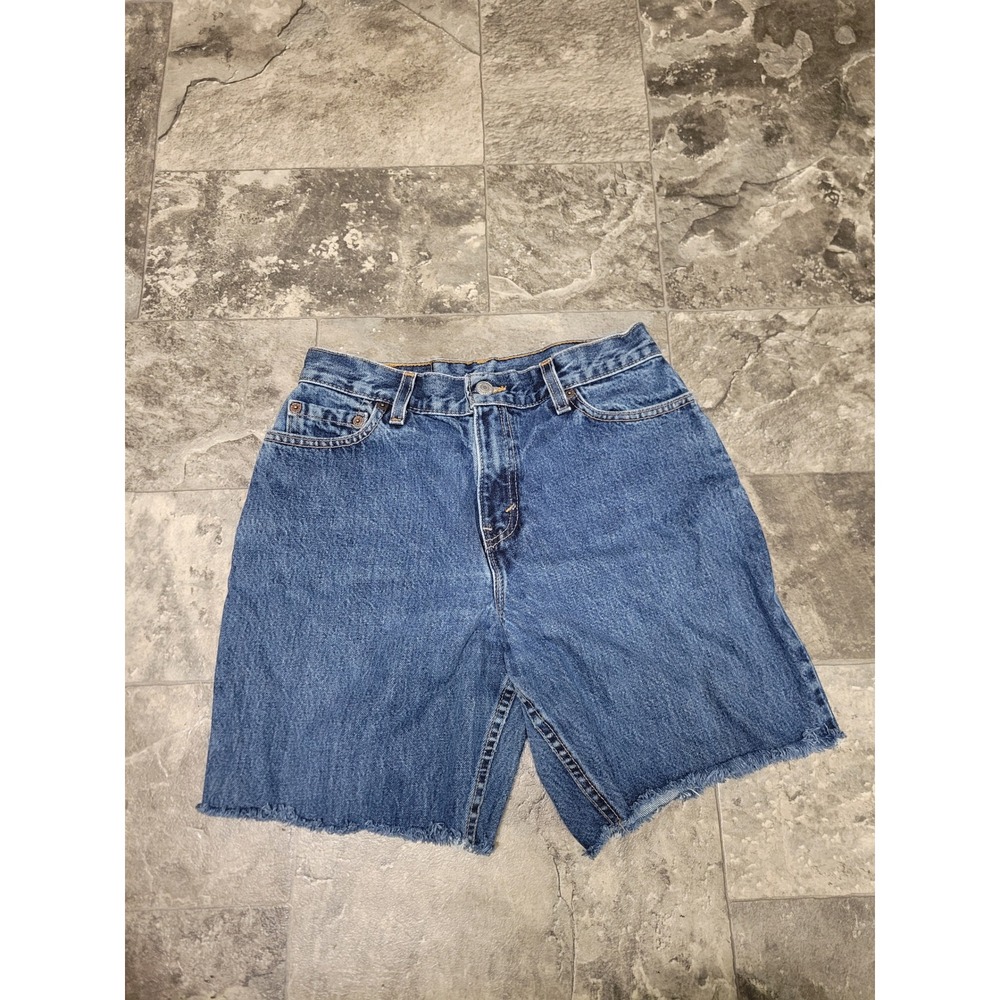 Vintage 90s Levi's 550 Denim Shorts Blue High Rise Cut Off Made in USA Size 8